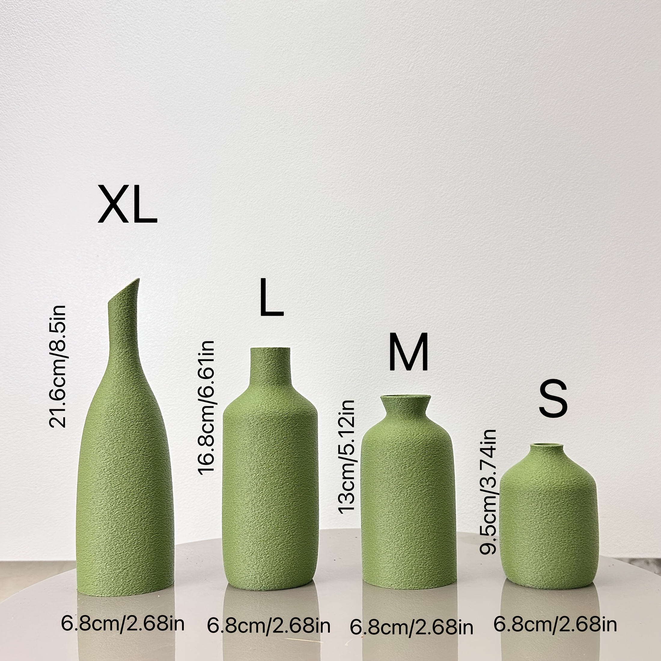 Lot de 4 vases diagonaux en imitation céramique, vases pour composition de fleurs séchées, convenant pour décoration de la maison, ornements de vase, décoration de vase pour vitrine à vin et bibliothèque, ornements de vase pour entrée de porte, décoration de vase de bureau