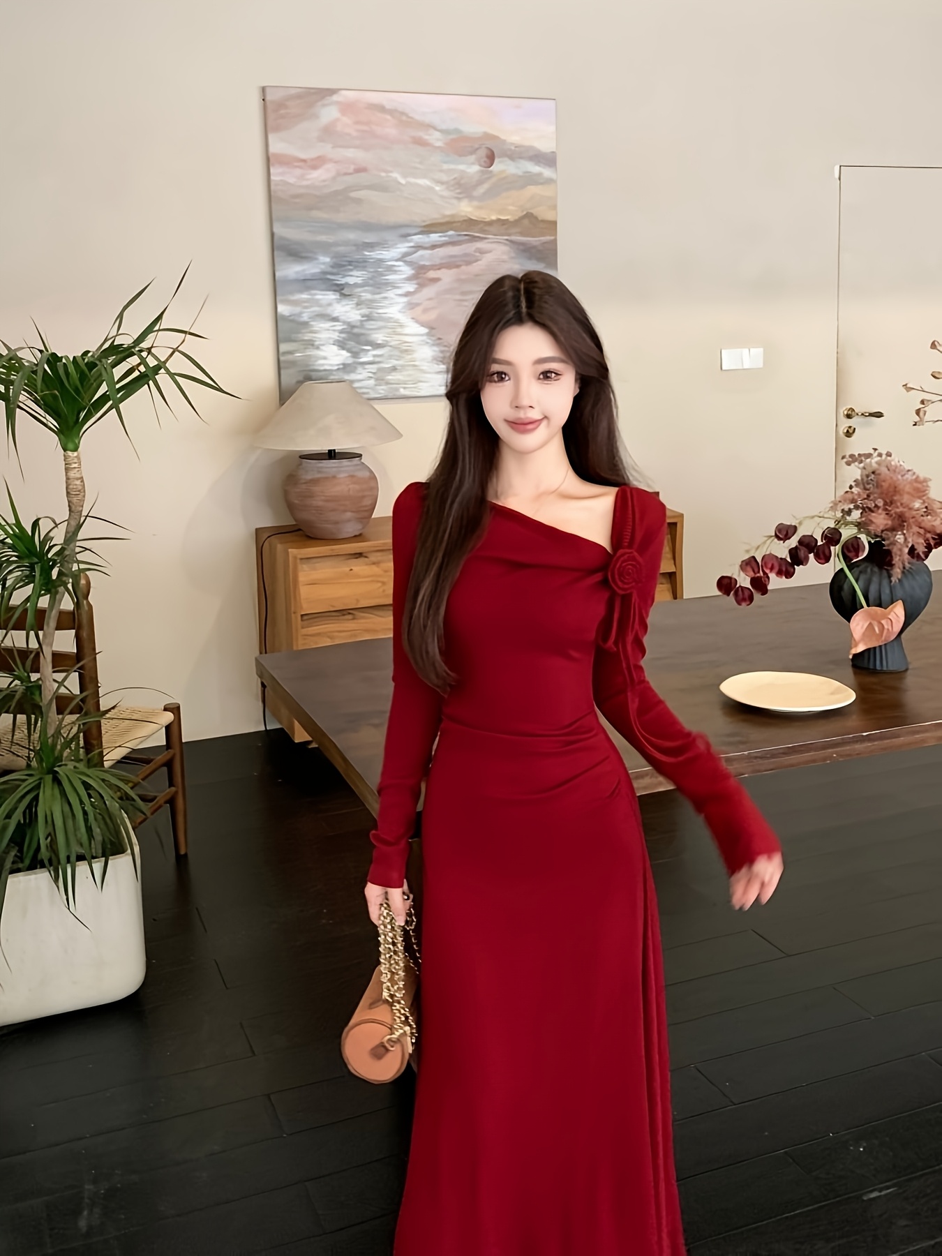 chinese dress ladies Esmeralda Off The Shoulder Maxi