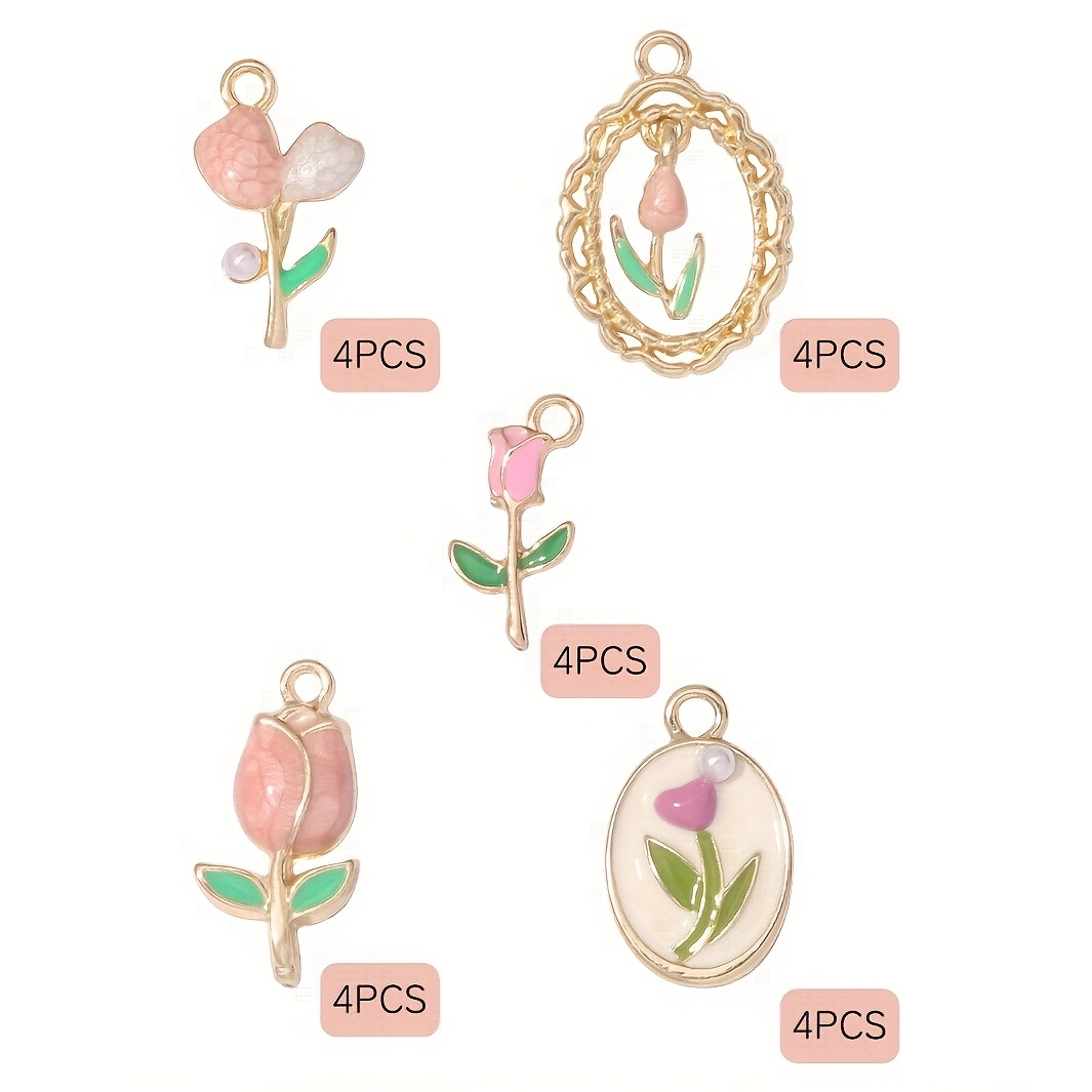 TEMU 20pcs Of Gold-plated Enamel Round Pendants For Jewelry Making, Gold-plated Enamel Pendants, Alloy Jewelry Supplies For Necklaces, Bracelets, And