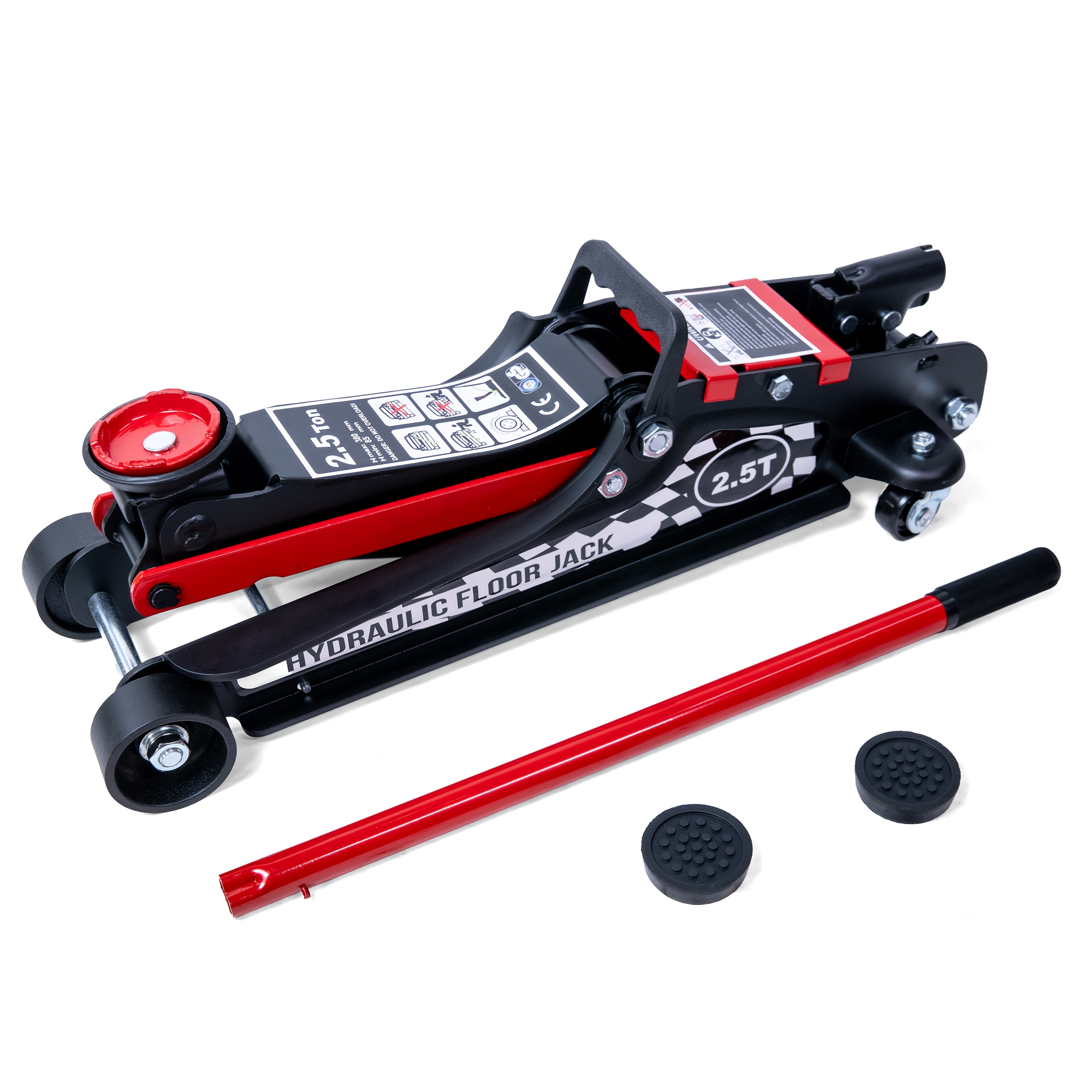 2.5t/3t Professional Heavy-duty Hydraulic Jack | Built-in To Prevent , Equipped With Wheel And Ergonomic Anti-slip Bar Handle | Suitable For Low-floor Vehicles