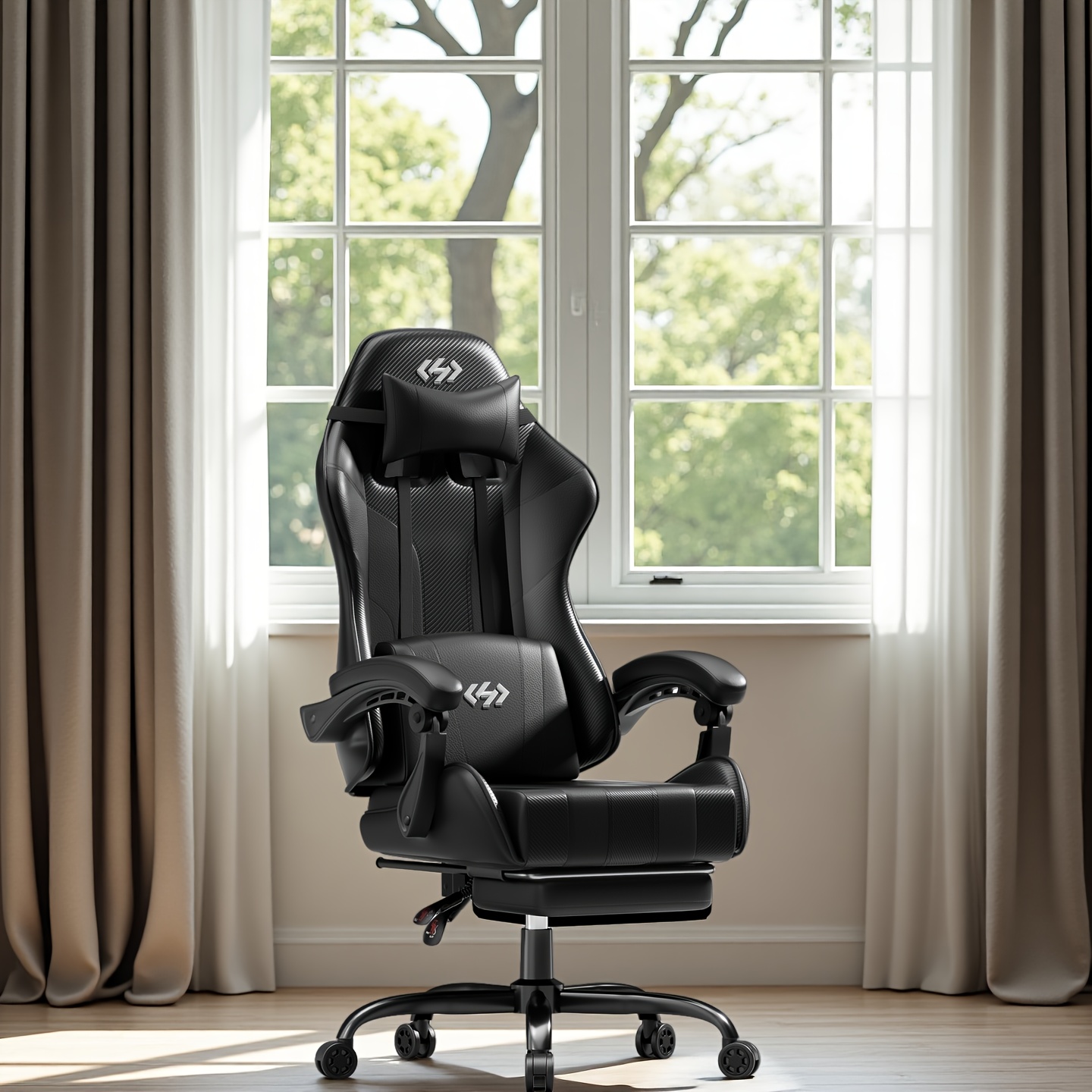 1 Chaise Gaming Ergonomique | Avec Appui-Tête, Inclinaison Réglable & Repose-Pieds, Support Lombaire Massage, Fabriquée en Matériau Durable, Respirant, Pivotant à 360 Degrés, Meilleur Cadeau Pour Père et Petit Ami, Adulte, 6 Couleurs - SOLAVERO