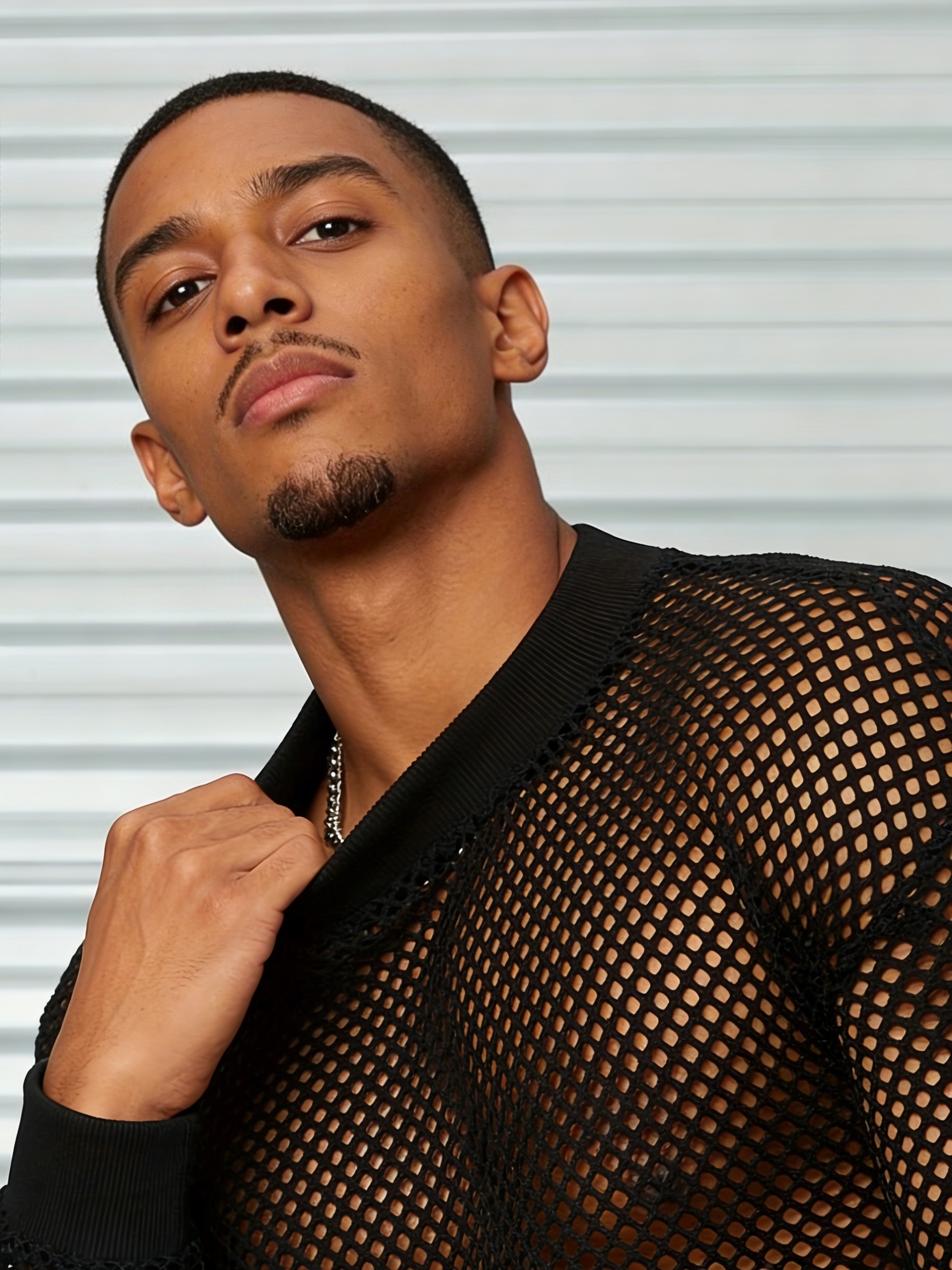 Knit Mesh Cool Long Tee (black) Men's Breathable Mesh Long Sleeve