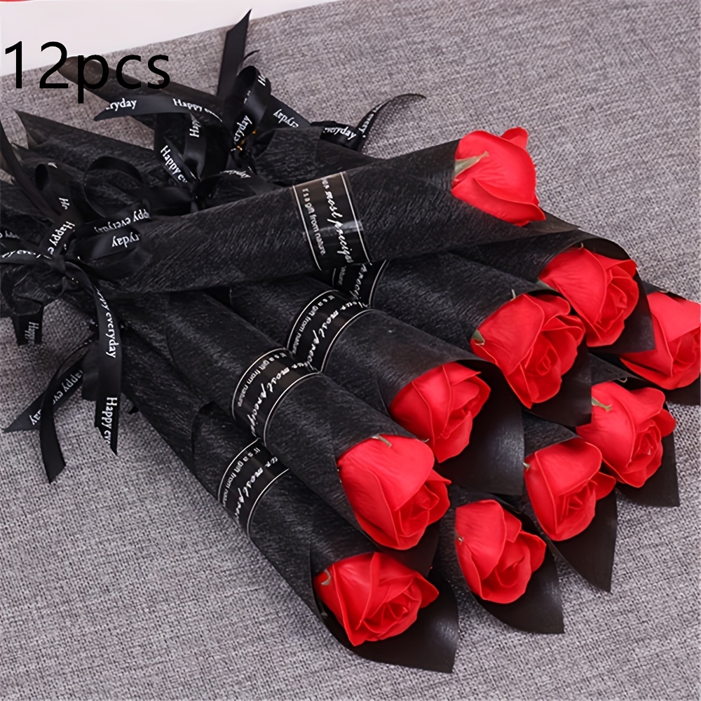 Image of 12pcs, Gift To Girlfriend Boyfriend Valentine's Day Gift Rose Flower Soap Wedding Gifts For Guests Bridesmaids Gift Party Favors Mother's Day Presents