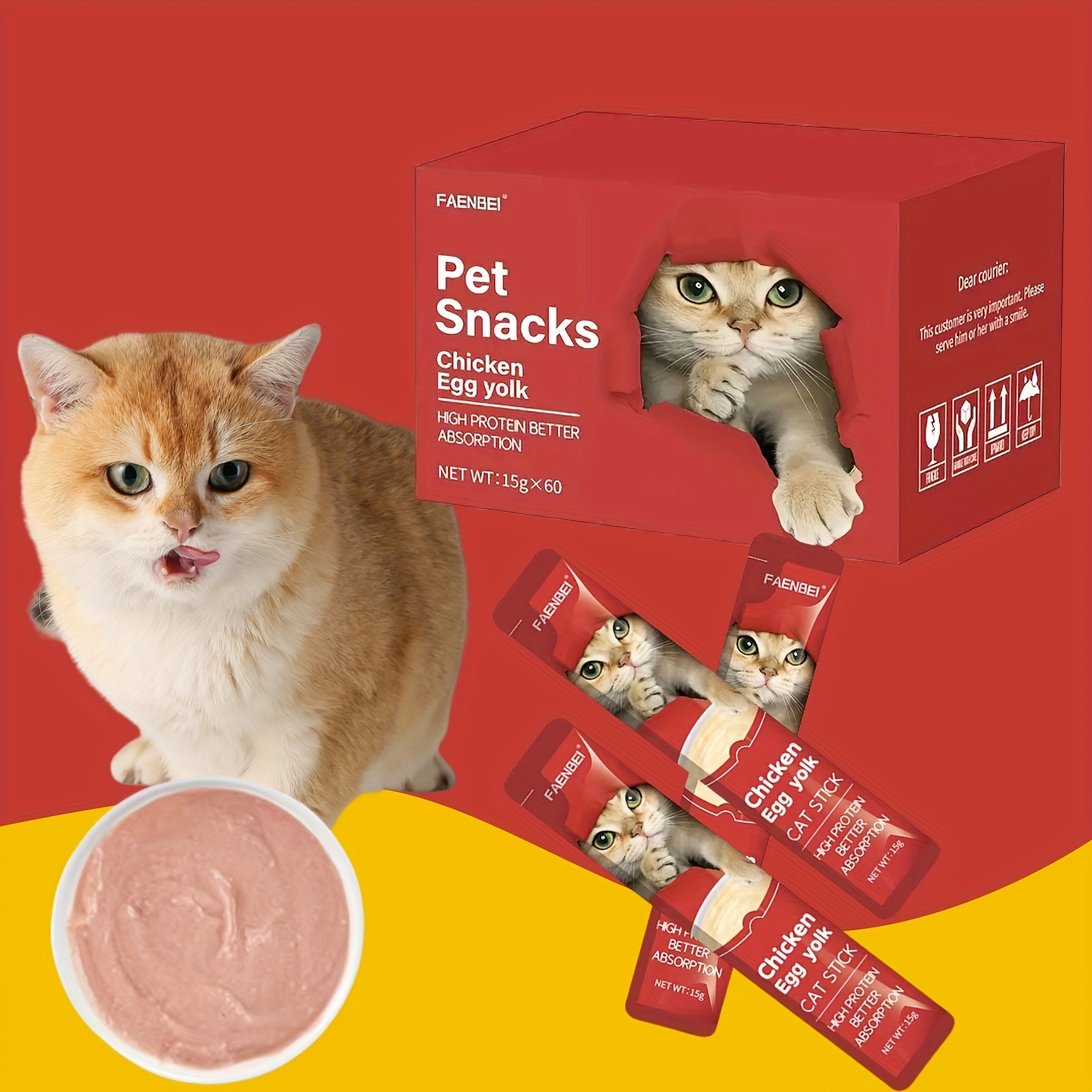 TEMU 24pcs/box Lickable Wet Cat Treats (12oz), Tuna Flavor, Flavor Cat Treats, Puree Snacks For Cats