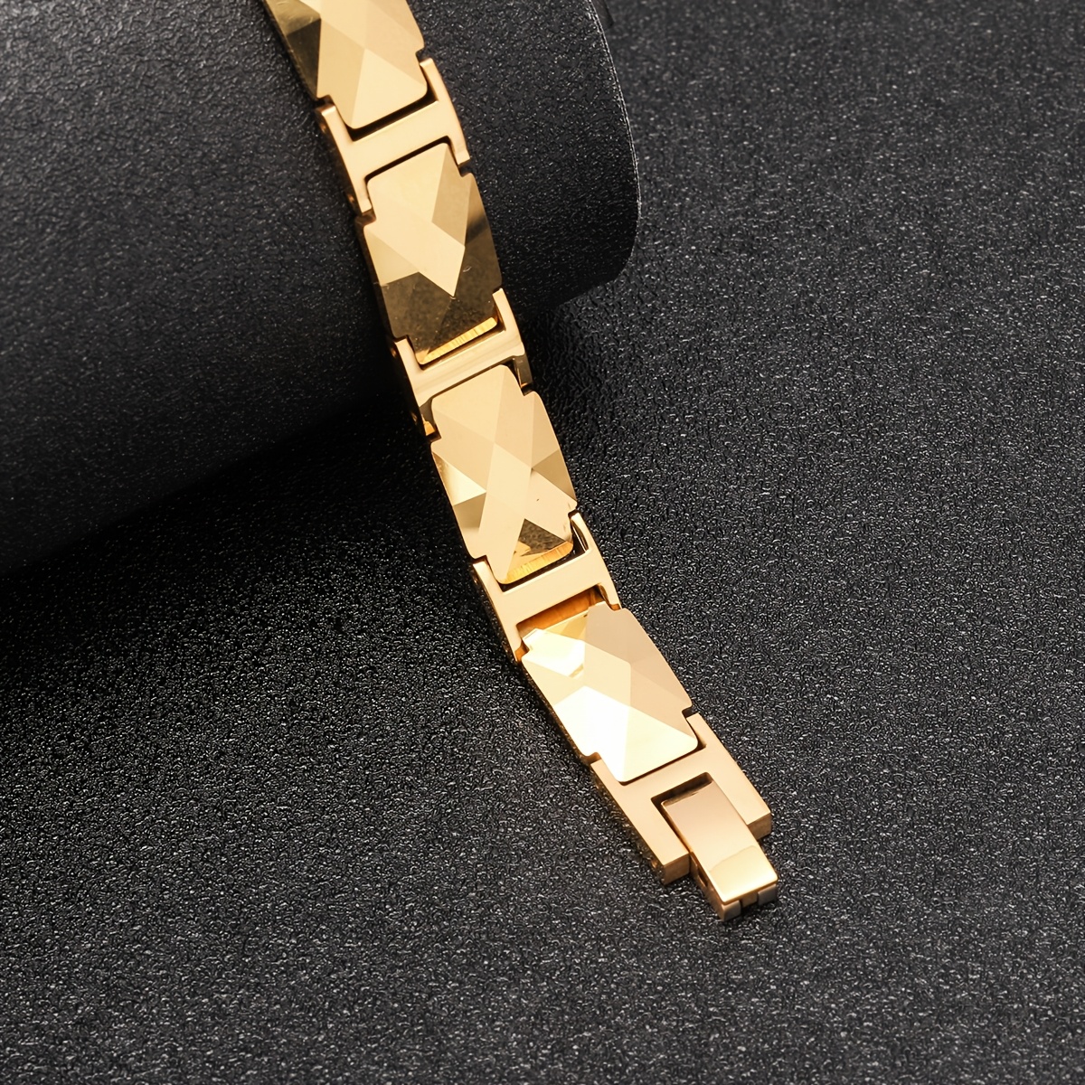 Men's Ceramic Fashion Bracelet, 18K Gold Plated