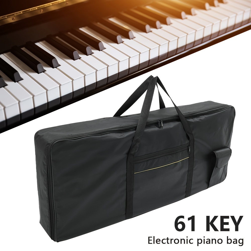 

1pc 61-key Electronic Keyboard Bag, 420d Oxford Cloth Protective Case, Thickened Organ Storage With Carrying Handle, Waterproof Portable Instrument Bag For Home, Outdoor, Travel