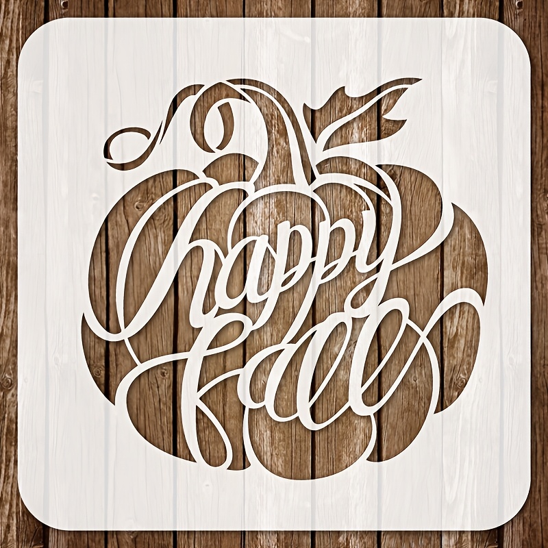 TEMU A Large Reusable Stencil For Pumpkin Art Measuring 11.8 By 11.8 Inches, Suitable For Halloween, Thanksgiving, And Craft Projects, Including For