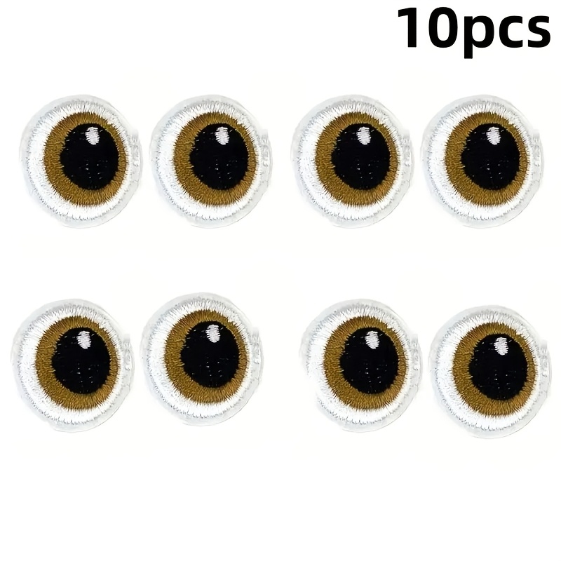 E-shop 10 Stück Braune Augenpatches, Handgemachte DIY Dekorative Stoffpatches, Genähte Patches für Kleidung, , Schuhe, Hüte, Wohnkultur Mehr