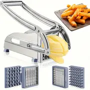 stainless steel french fry cutter potato slicer with non slip feet vegetable chopper for onions grill barbecue bbq baking outdoor cooking kitchen gadget kit christmas halloween thanksgiving day valentines day birthday gift details 0