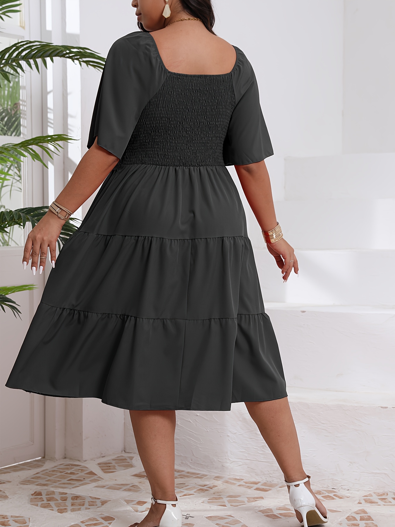 plus size plus size womens elegant a line maxi dress puff - Temu Ireland