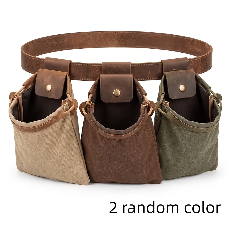 TEMU 2pcs Random Color Bag, Suitable For Outdoor Use, Foldable For Gathering Mushrooms, Berries, And Eggs, Snack Bag For Dog Walking, Survival Waist