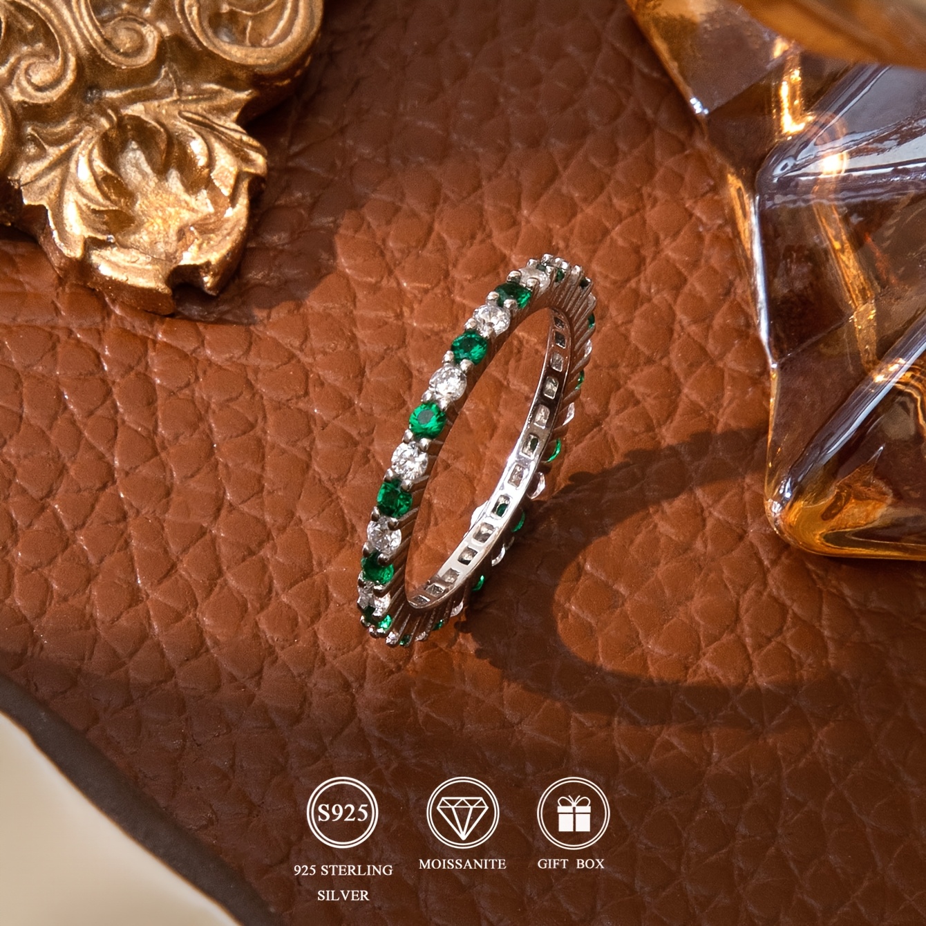 Colorful Moissanite 925 Silver Women's Ring for Everyday Wear