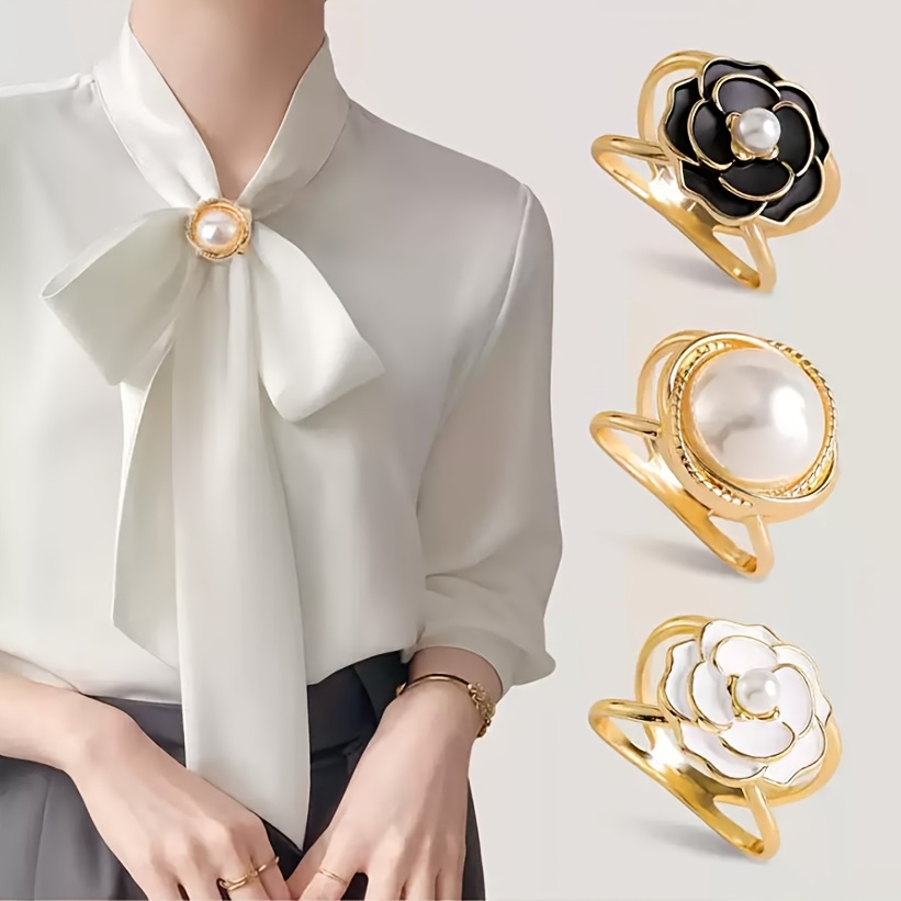 TEMU Lot de 3 pinces à écharpe pour femme, attaches d'écharpe , pinces décoratives polyvalentes pour écharpe carrée quotidienne