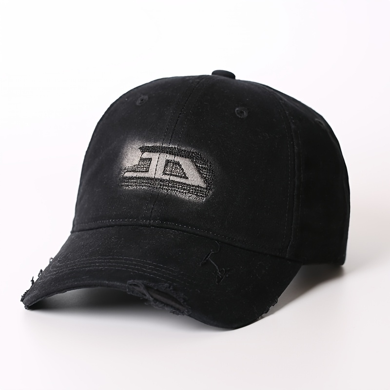 TEMU New Retro Distressed Baseball Cap With Broken Edges, Embroidered With Female Letters, Duckbill Cap, Versatile Sun Hat, Trendy And Casual Outdoor