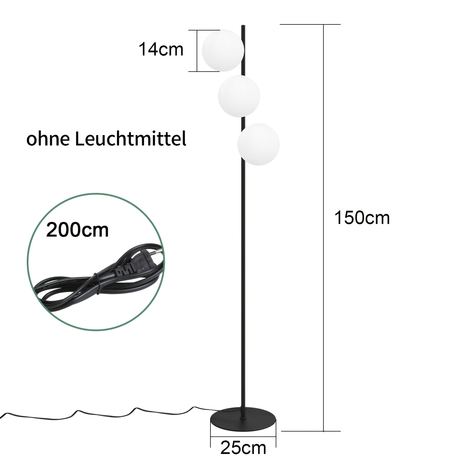 Image of Office Floor Lamp Industrial Floor Lamp - Floor Lamp With 3 Shades Foot Switch White Glass Floor Lamp E27 Vintage Floor Lamp For Office (bulb Not Included)