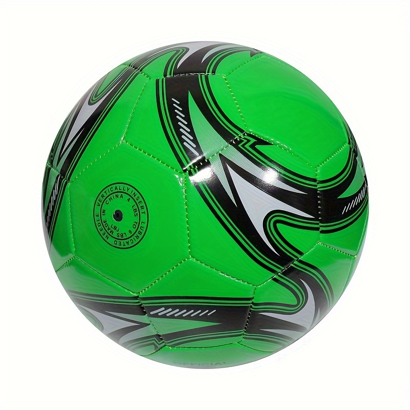 TEMU Durable Size 5 Soccer Ball - Explosion-proof, Thickened For Indoor & And Matches, Green Pvc