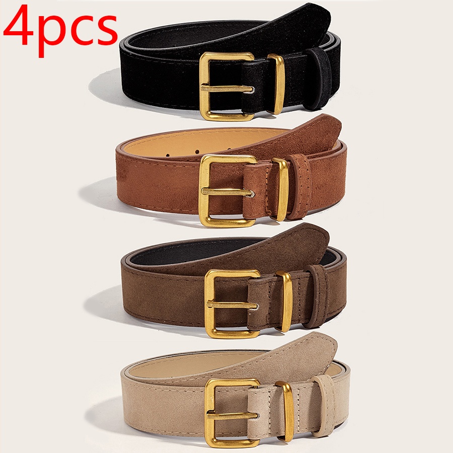 TEMU A Set Of 4 Stylish Belts, Decorative Belts Suitable For Pairing With Dresses And Pants, Solid Color Elegant Women's Belts, Perfect For Daily