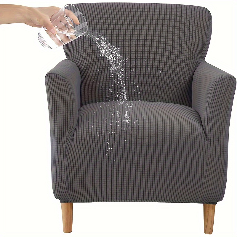 TEMU 1pc Banquet Armchair Sofa Cover, Jacquard Chair Cover, Armchair Furniture Protection Cover With Elastic Anti-slip Armchair Cover, Club Chair