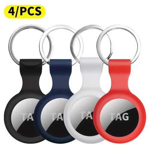 compatible with airtag protective case for keychain gps accessories 4pcs