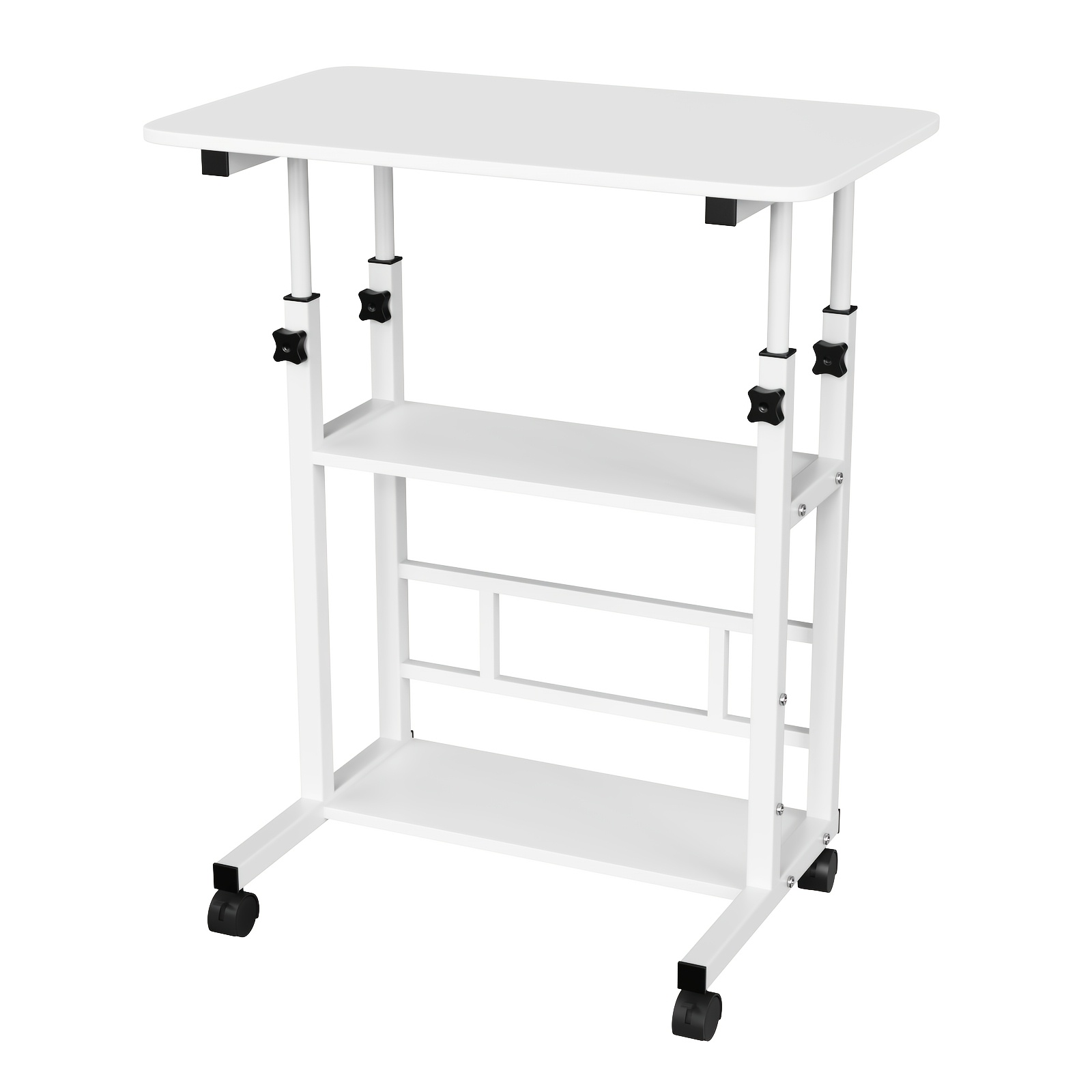 Home Office Desk, Laptop Desk, Standing Computer Desk, Wheeled Desk, Height Adjustable, Suitable For Offices, Sofas, Beds
