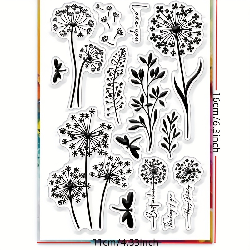 1pc Dandelion Transparent Stamp Dragonfly Transparent Seal Silicone Transparent Seal Seal For Diy
