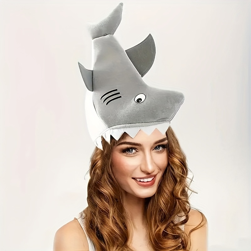 Chapeau De Requin En Peluche - Bonnet Déguisement Pour Fêtes, Photos Amusantes - Taille Unique Adulte/enfant
