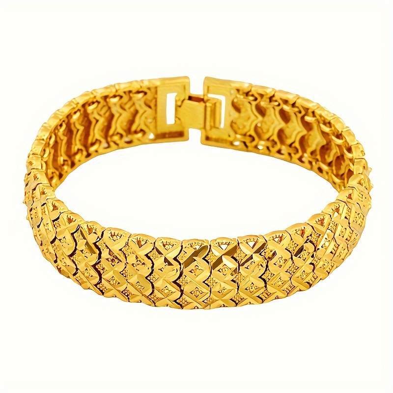 Western Style Thick Chain Jewelry 18k Gold Plated Anti-tarnish Men's Bracelet