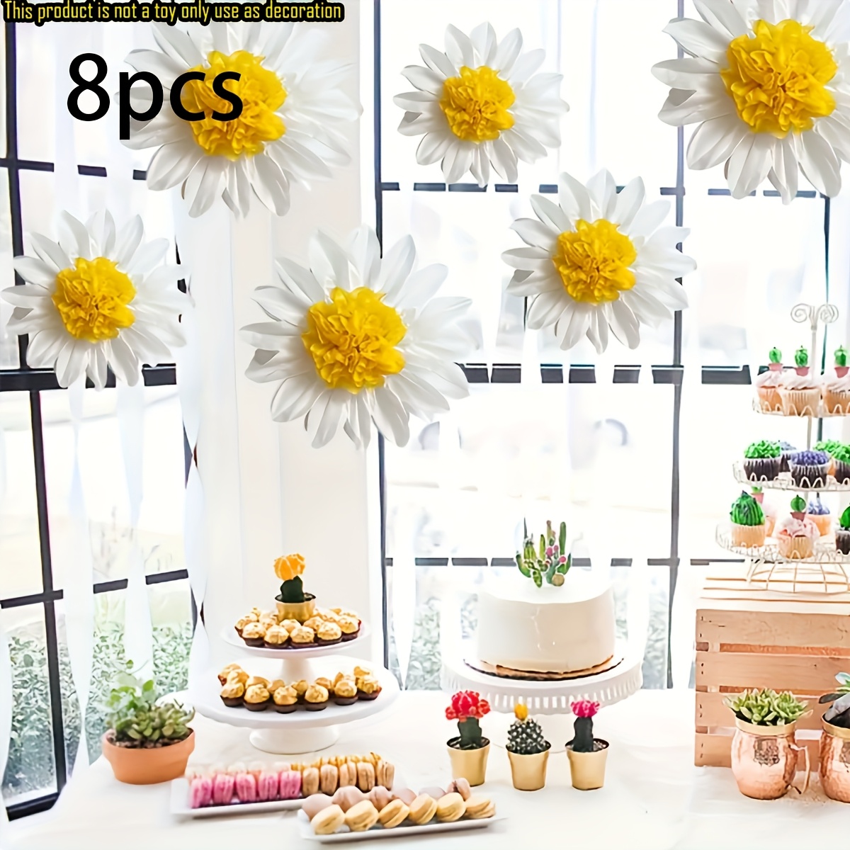Bunte Gänseblümchen-Hintergrundfolie – 1,5 X 0,9 M, Vinyl, Für Geburtstagspartys, Deko Für Mädchen, Mit „Happy Birthday“-Aufdruck