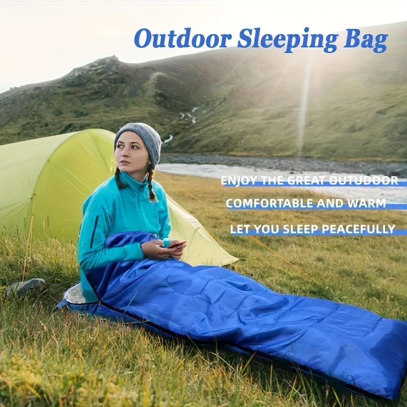 

1 Portable Outdoor Camping Warm Sleeping Bag, Zipper Design, , Easy To Carry, Men And Women Outdoor Camping Hiking Sleeping Bag