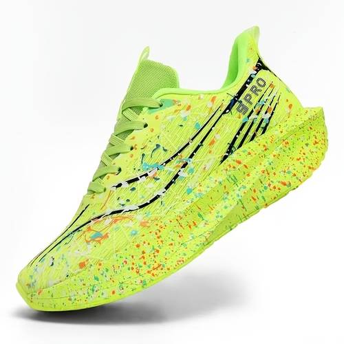 Artikelbild professionelle marathon-laufschuhe mit carbon-platten-technologie – leichte, gepolsterte sportschuhe, rutschfeste tpu/gummi-außensohle, atmungsaktives weiß-zu-lila-gradient-design für marathon, fitnessstudio, training – herren, damen, jugendliche – ganzjahres-performance