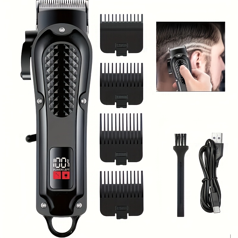 Cordless Professional Hair Clippers Kit - USB Rechargeable, Waterproof Trimmer For Men/Salon