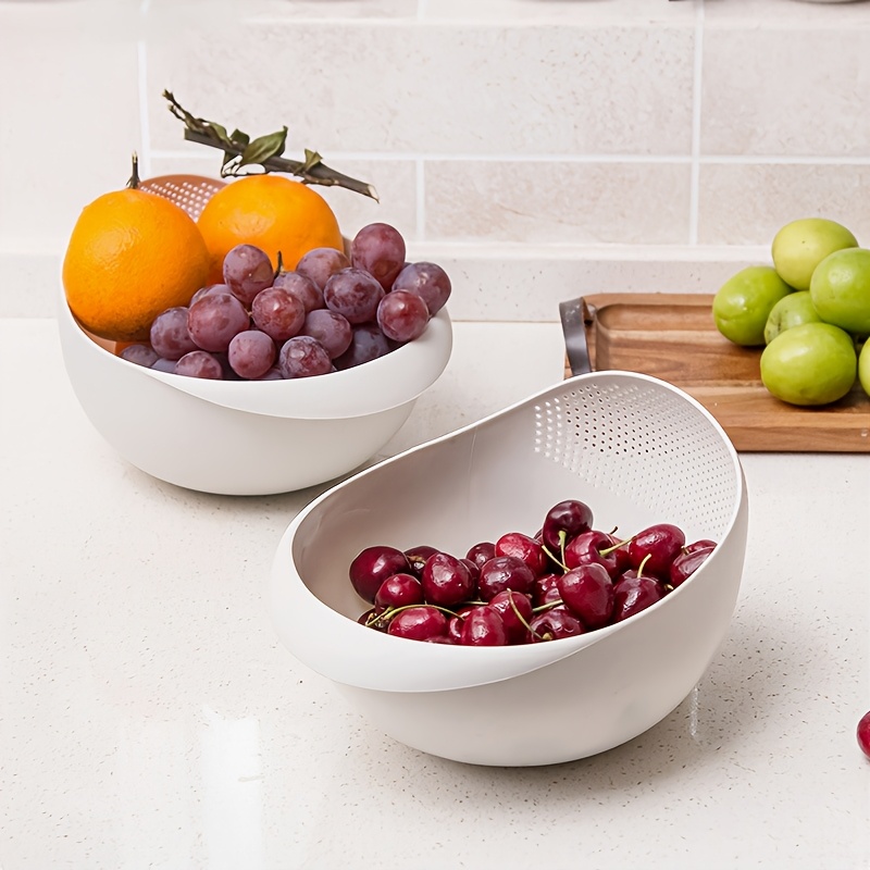 multi functional vegetable washing basin kitchen rice washing bowl plastic rice rinsing and washing sieve rice washing basin fine holed non leak rice colander kitchen vegetable washing basin draining basket suitable for   1