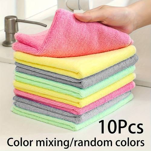 15pcs random color kitchen cloths reusable cleaning cloths dishwashing cloths multi purpose cleaning towels household cloths kitchen