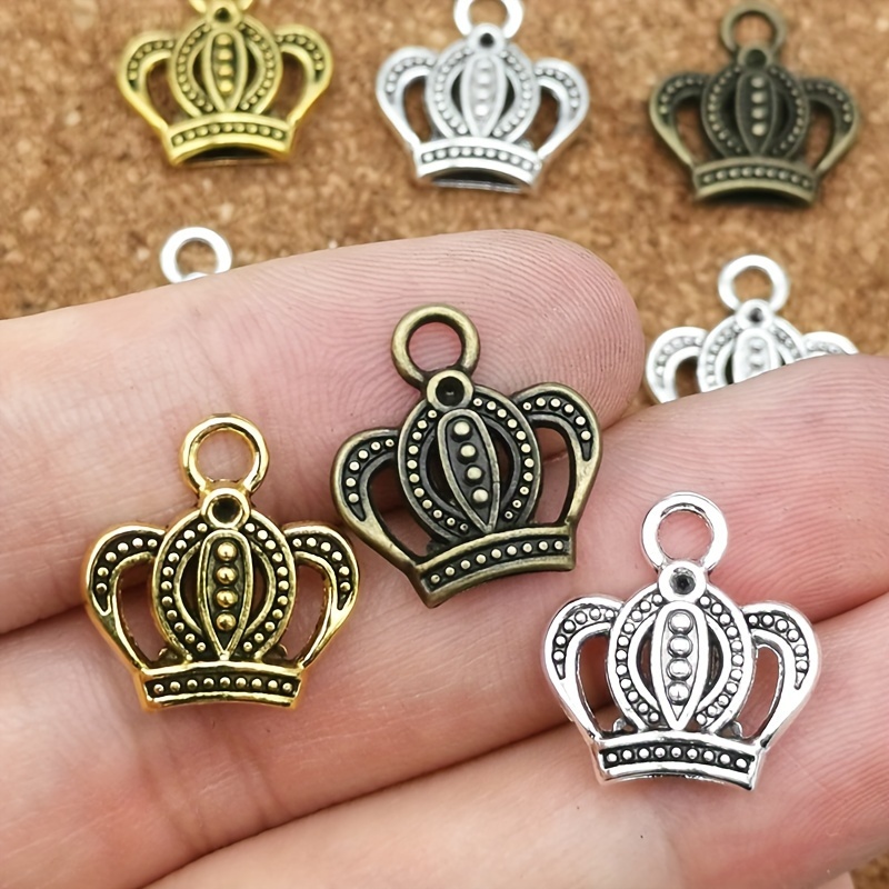 

16x15mm Crown Charm Pendant Diy Handmade Bracelet Necklace Accessories Bags Keychain Pendants Handmade Jewelry Accessories 10pcs