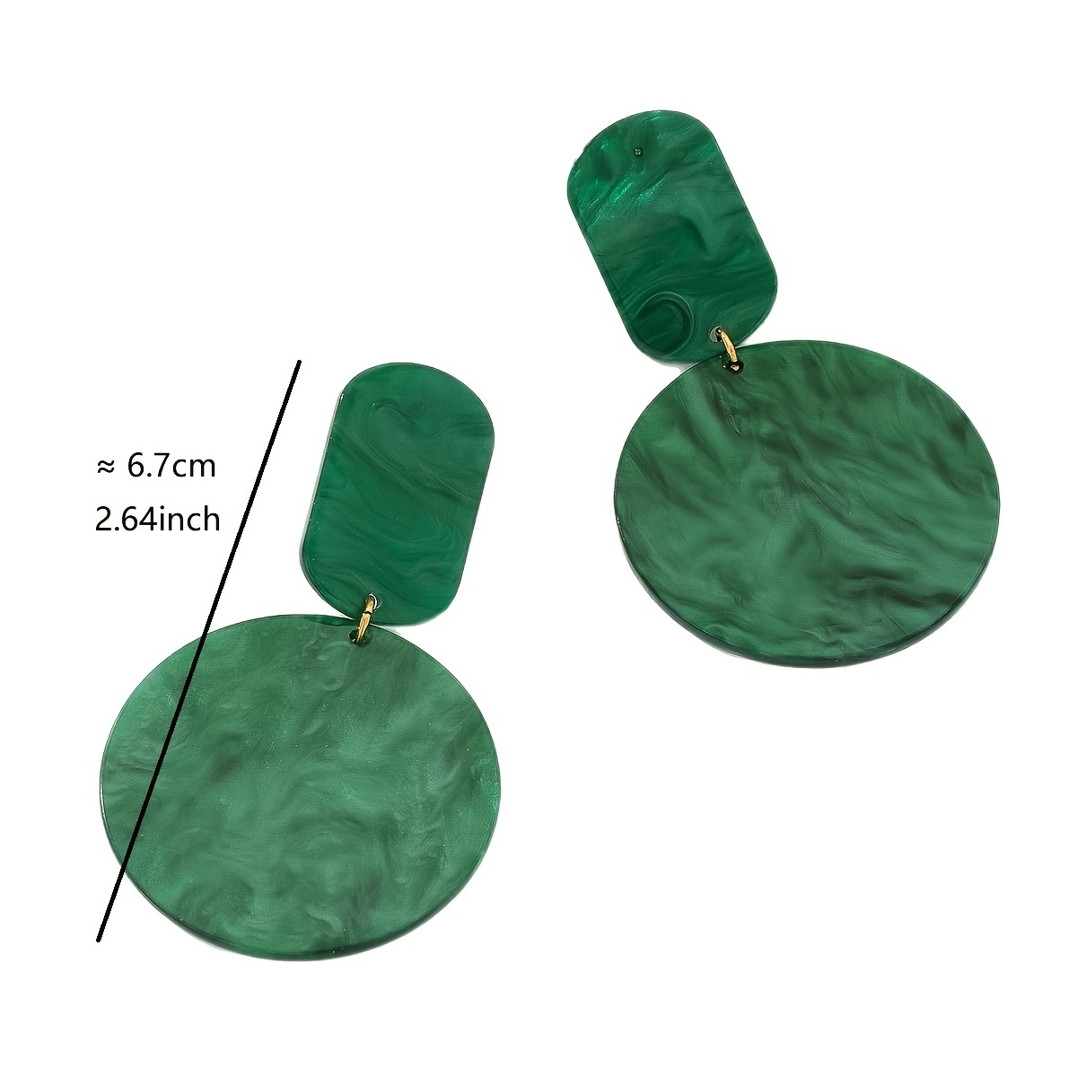 Modern Geometric Deep Green & Light Green Resin Earrings