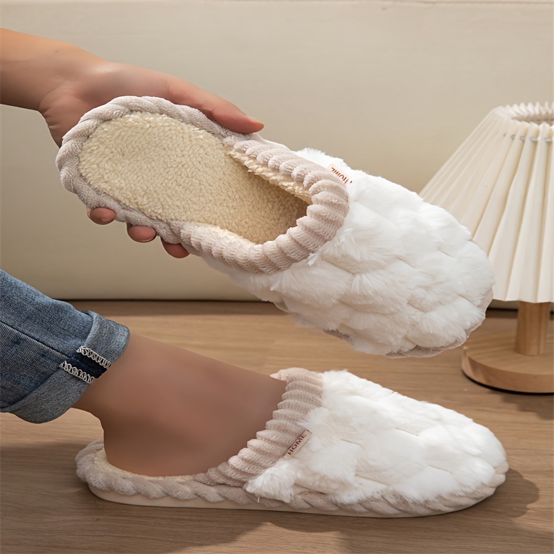 Fluffy Warm Bedroom Shoes Fuzzy House Slippers For Women Indoor