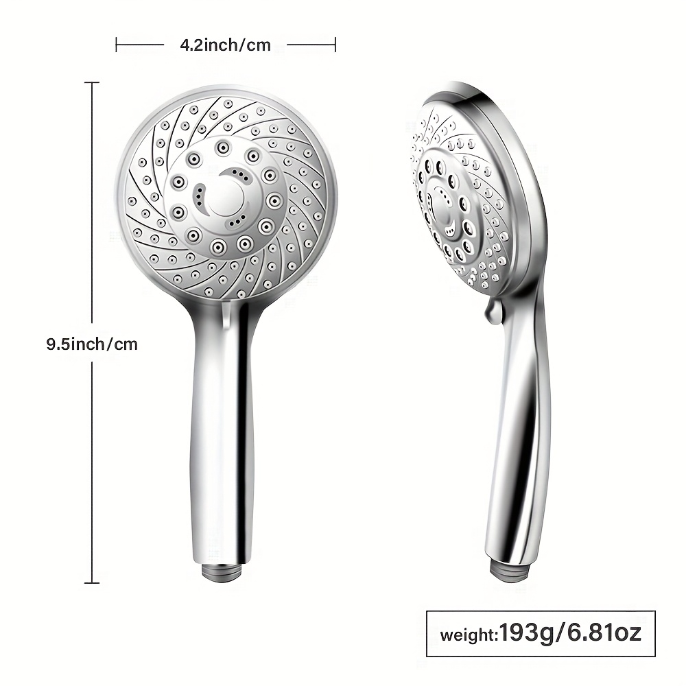 TEMU 2025 Model Shower Head With Micro-nano Bubbles, Water-saving, Pressure, Hand-held Stop Water, Bubbles, 6-stage , Power, Pore Dirt Removal, The