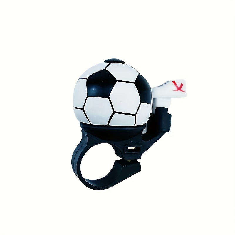 TEMU Football-themed Aluminum Alloy Bell - , Colorful Mini Bell With Soccer Ball Design, Ideal For Mountain Bikes, Road Bikes, Travel Bikes, And