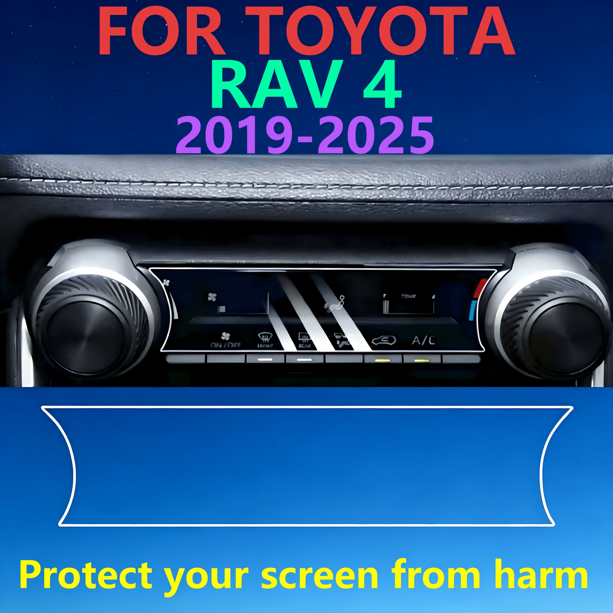TEMU For 2020 2021 2022 2023 2024 2025 Air Conditioning Display Screen Protector, 9h Touchscreen Protective