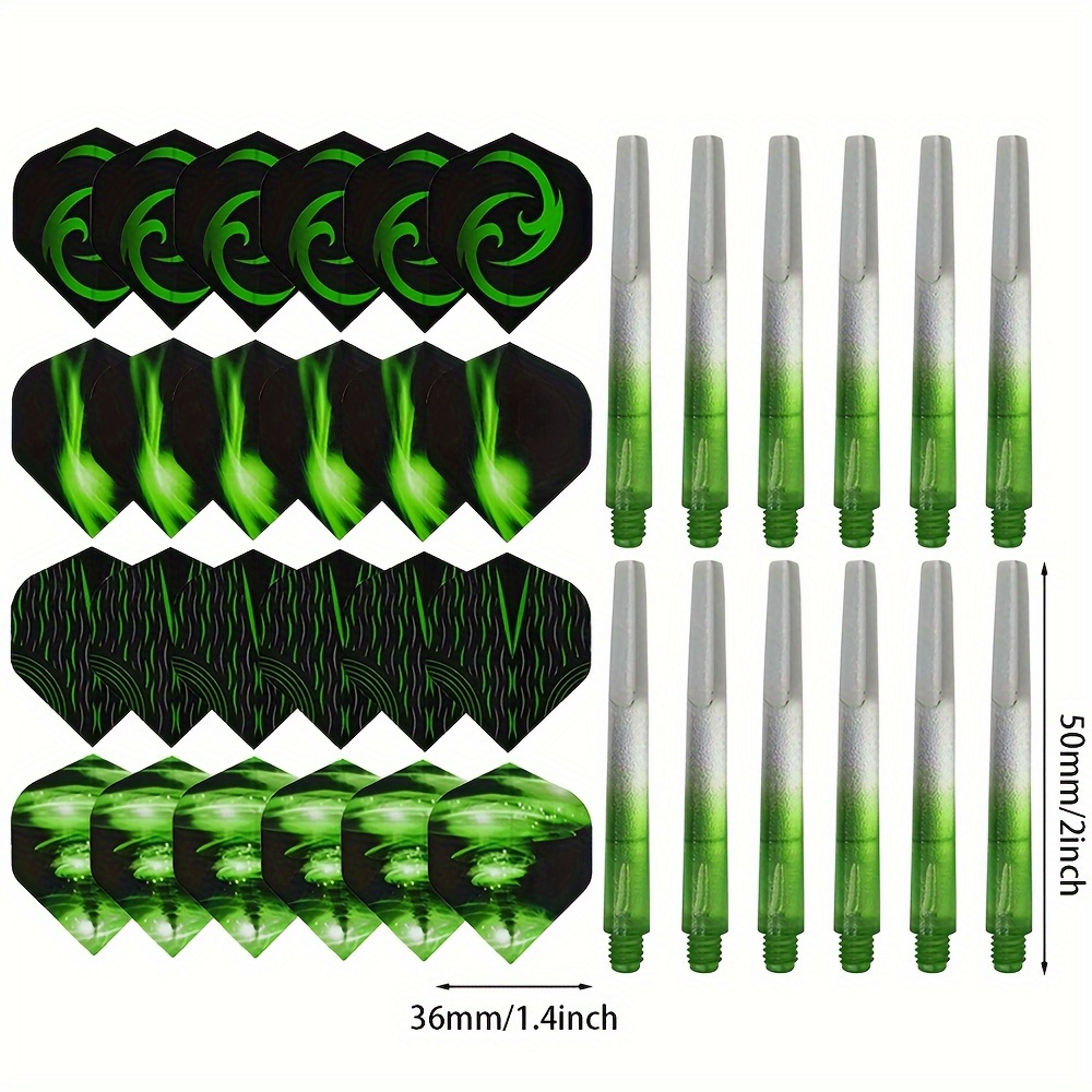 12pcs/pack Green Series Dart Flight(6pcs)
