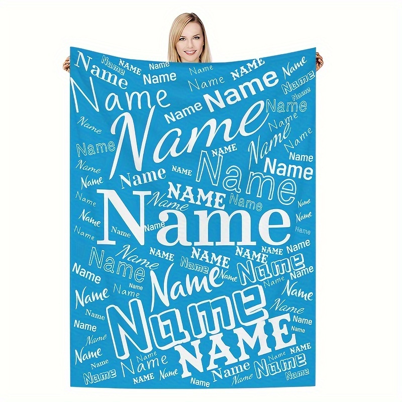 

1pc Creative Custom Name Flannel Blanket Multipurpose Custom Gift Blanket For Friends And Family, Soft Warm Throw Blanket Nap Blanket For Sofa, Couch, Office Bed, Office Camping Travel