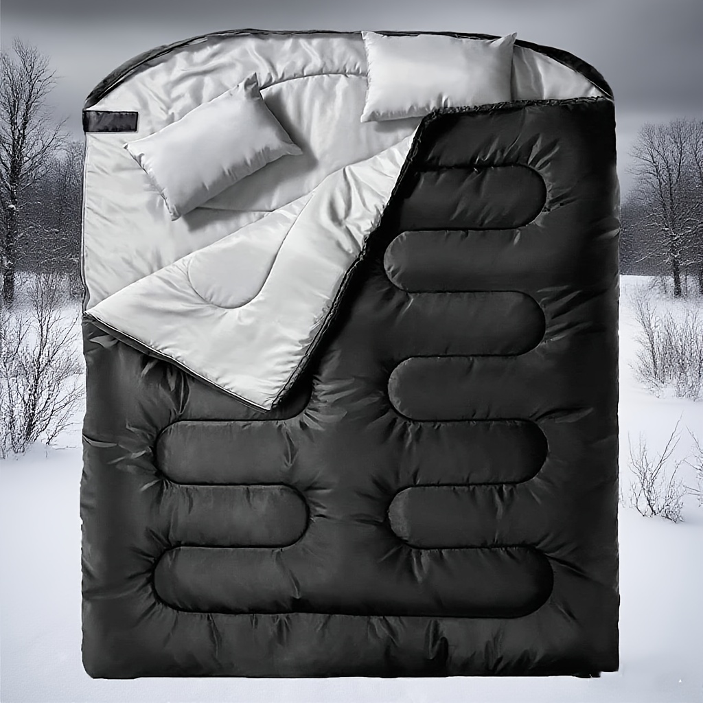 Vinter Outdoor Ekstra Stor Tyk Dobbeltseng Sovepose med Pude