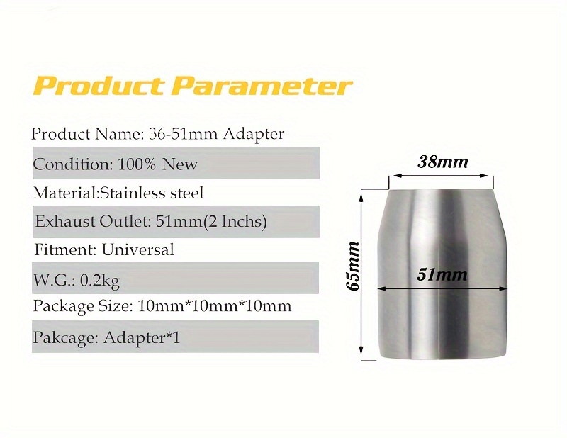 51mm 38mm motorcycle exhaust 38 51mm adapter connector welding pipe universal exhaust pipe connector adapter tube details 1