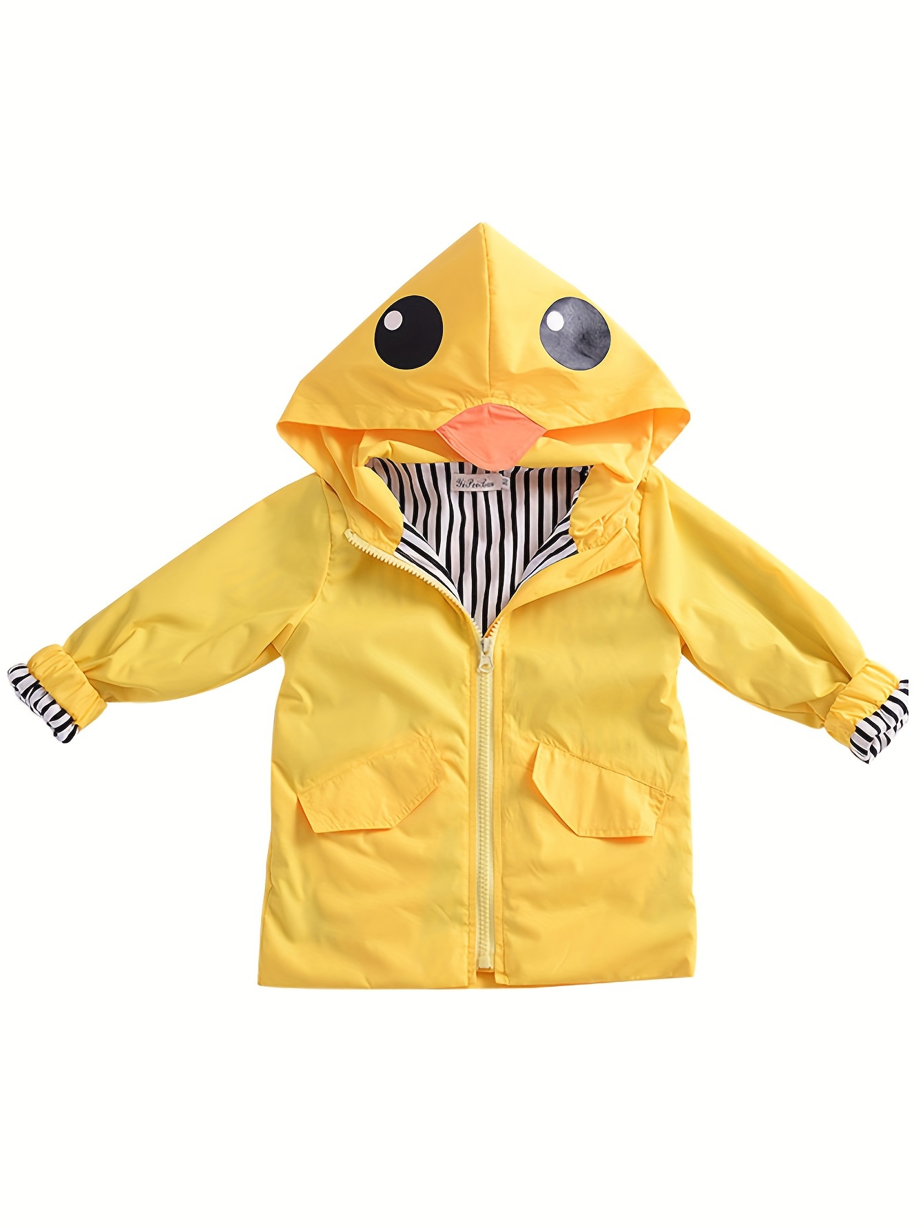 Boys Girls Duck Rain Jacket Cute Cartoon Animal Raincoat Hoodie Kids Coat  Fall Outfit 1-5T