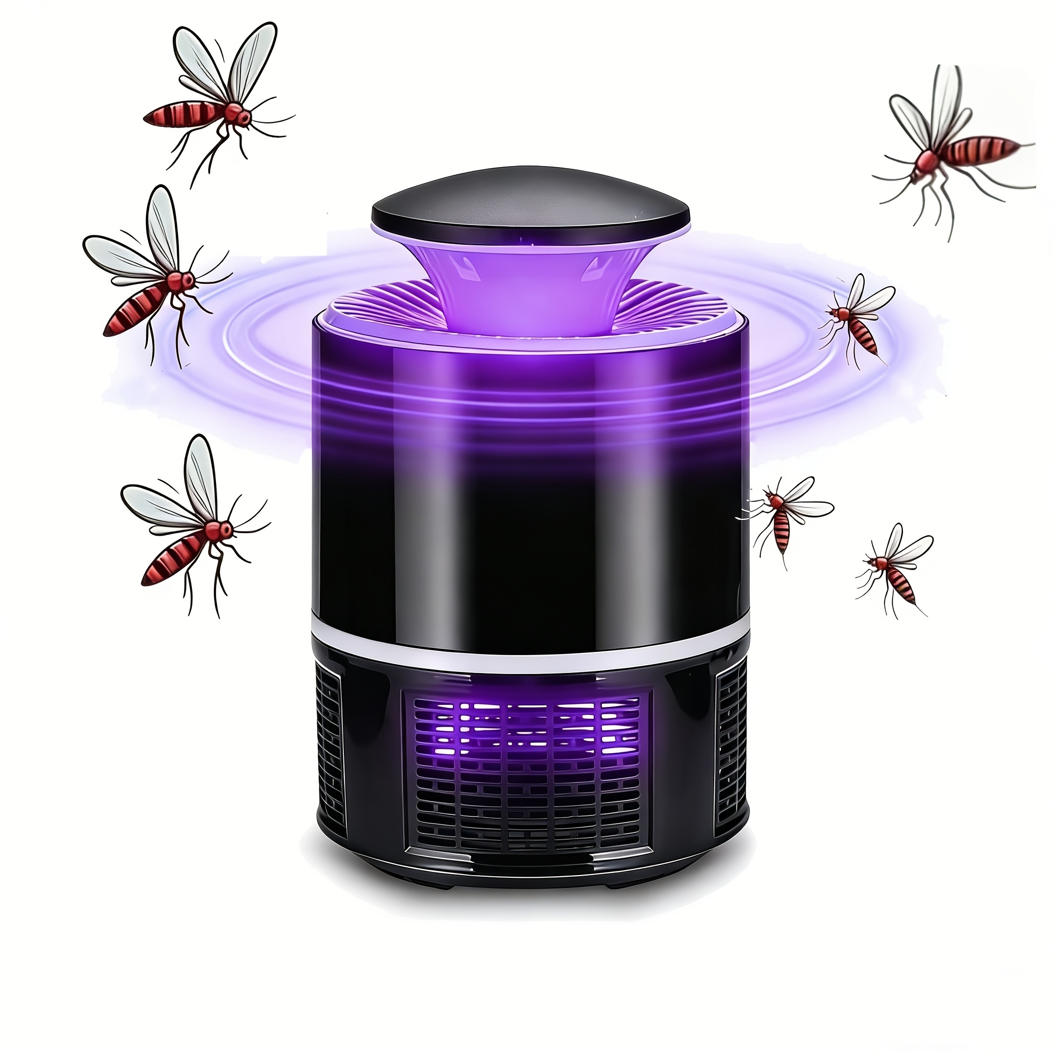 Artikelbild 4er-set unverzichtbare automatische mückenschutzgeräte für den hinterhof – insektenfallen mit lila flammeneffekt,     geschenk für verwandte, ältere, freunde klassenkameraden, für den innen- außenbereich