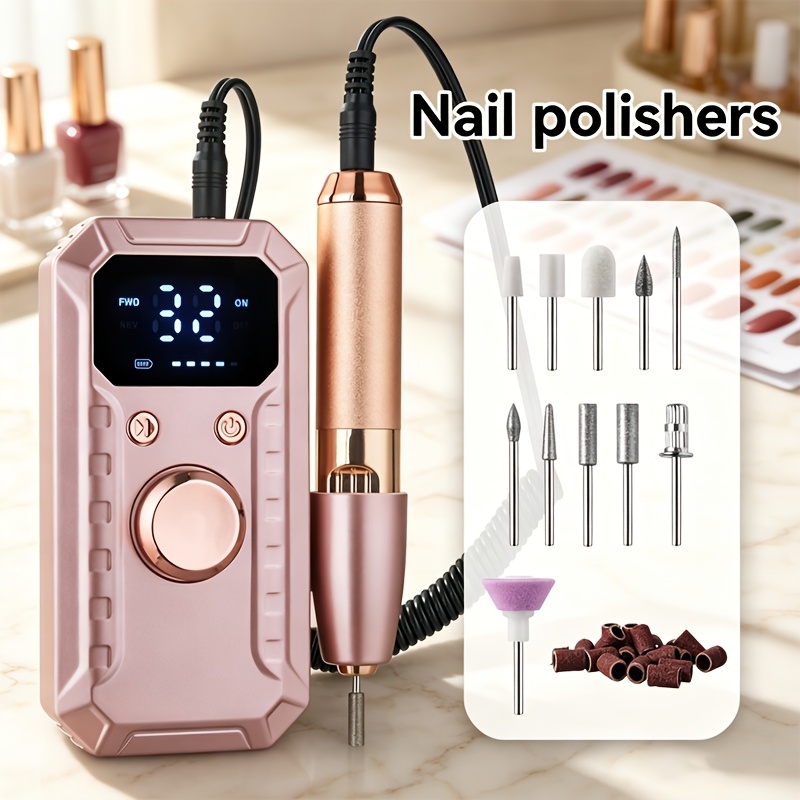 Electric Nail Art Drill with LCD Screen & 32-Level Speed Control