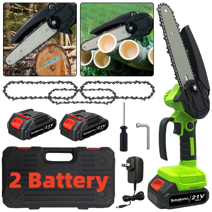 TEMU 6-inch Wireless 21v Chainsaw | With Charger And Battery, Lithium Battery Powered Pruning Tool. Professional Landscaping Saw, Suitable For Wood