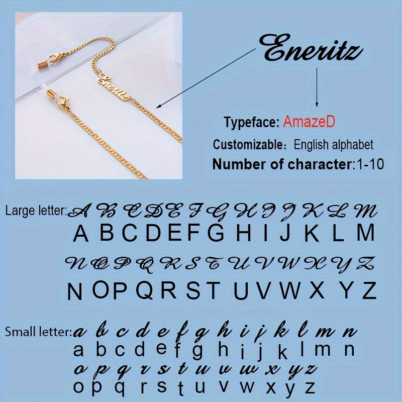 TEMU [custom] Personalized Custom Nk Chain Name Glasses Chain Ladies Stainless Steel Chain Lanyard Custom Name Glasses Chain Lanyard Jewelry