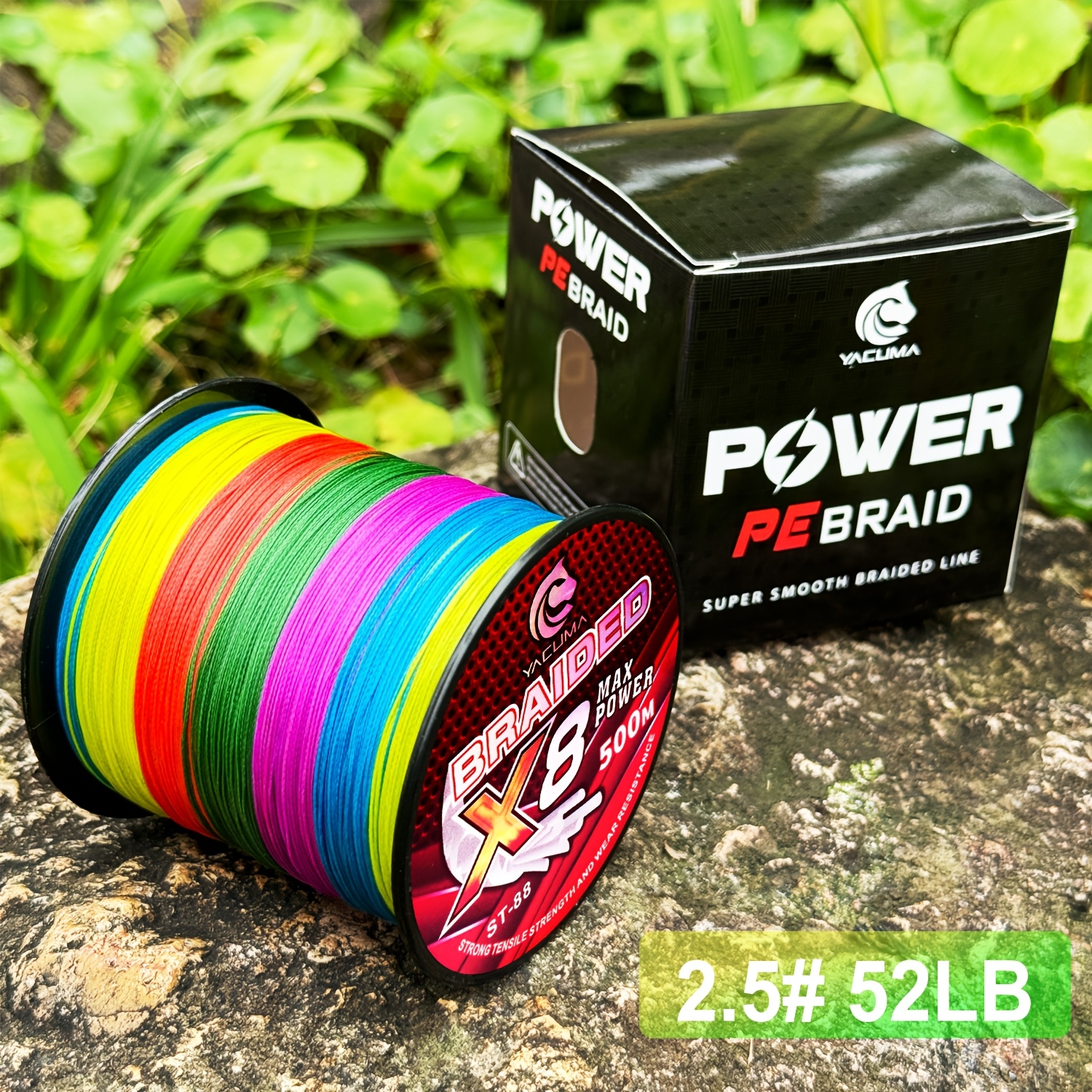 Image of Yacuma 546yds/500m Multicolor 8-strand Pe Fishing Line - High Strength, 20lb-118lb Options For All
