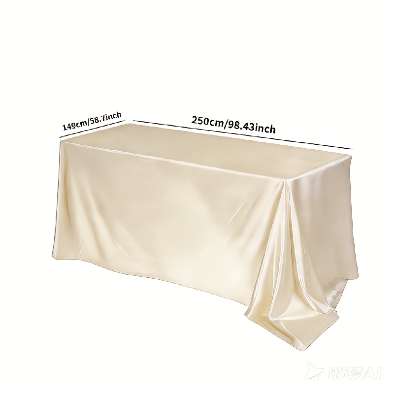 TEMU 1 stuk Premium Satijnen Rechthoekig Tafelkleed, Rustieke Stijl Bruiloftsdecoratie, Speciaal Tafelkleed voor Verloving, Huwelijksaanzoek, ,